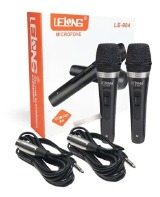MICROFONE LELONG C/FIO 2 MIC DE MÃO LE-904